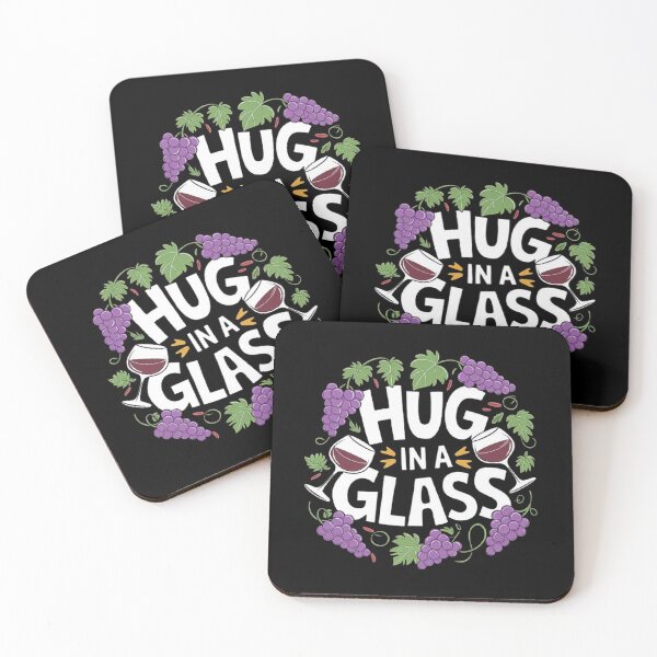 Item preview, Hug in a Glass - Wine Lover Art with Grapes and Wine Glasses designed and sold by love3617.