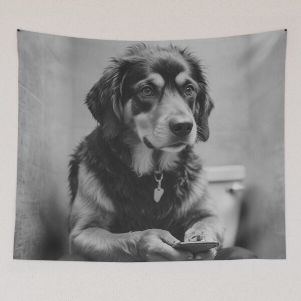 Item preview, Contemplative Dog with Smartphone designed and sold by vk09.