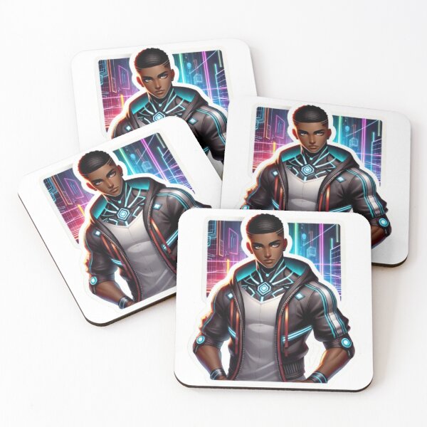 Item preview, Futuristic Black Hero Anime Sticker designed and sold by MomentsbyMo.