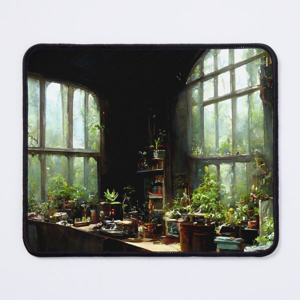 Item preview, Abandoned Greenhouse Oasis with Vibrant Plants designed and sold by Amr Siam.