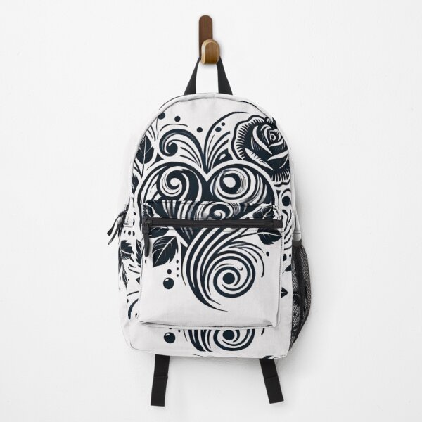 Item preview, Intricate Black Heart Design with Floral Details designed and sold by Desireehaz.