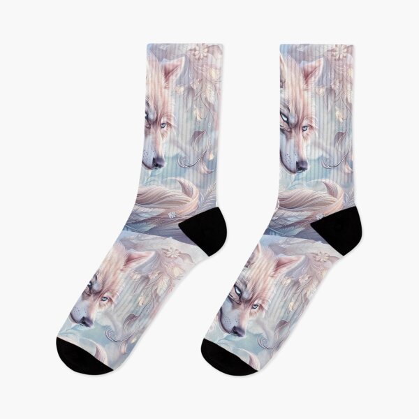 Item preview, Wolf among flowers. White wolf. designed and sold by MagelliShop.