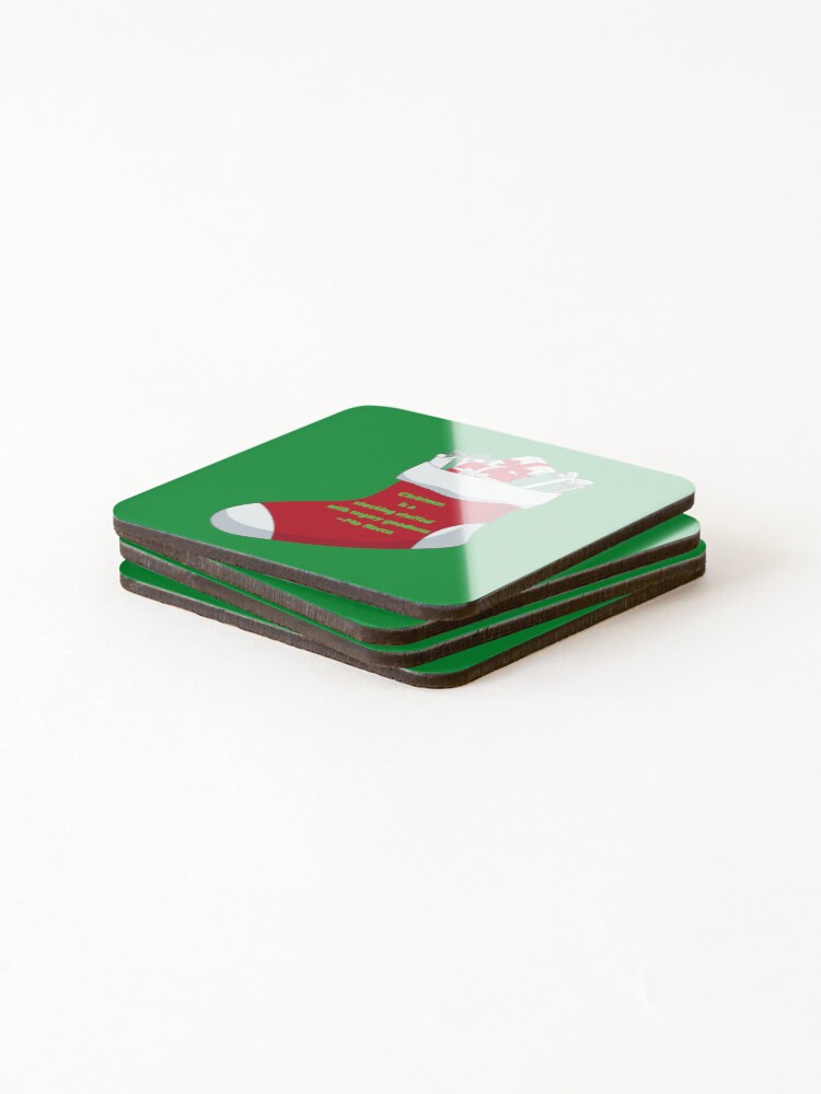 Thumbnail 4 of 5, Coasters (Set of 4), Christmas Quotes: Mo Rocca designed and sold by RainsQuillMask.