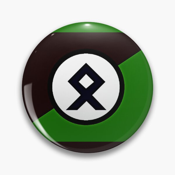 Item preview, Norse Pagan Green Anarchy Flag Art Print designed and sold by Earth Nature Creations.