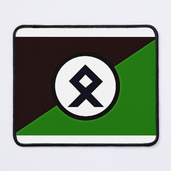 Item preview, Norse Pagan Green Anarchy Flag Art Print designed and sold by Earth Nature Creations.