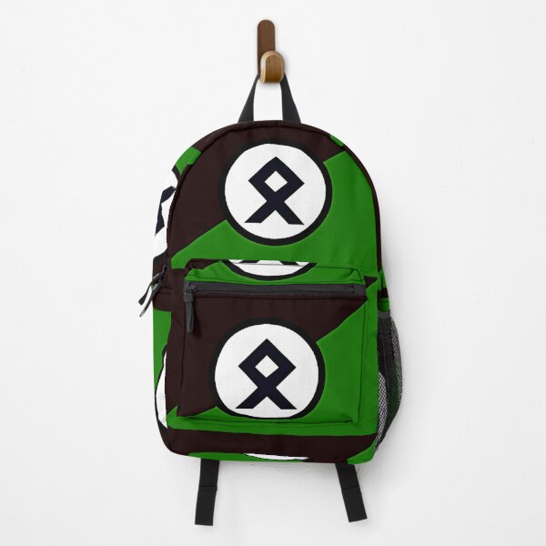 Item preview, Norse Pagan Green Anarchy Flag Art Print designed and sold by Earth Nature Creations.