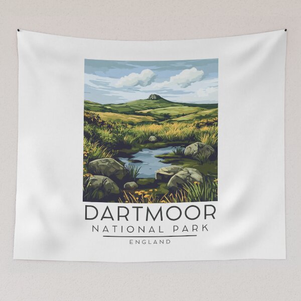 Item preview, A Vintage Illustration of Dartmoor National Park - England  designed and sold by GoodOldVintage.