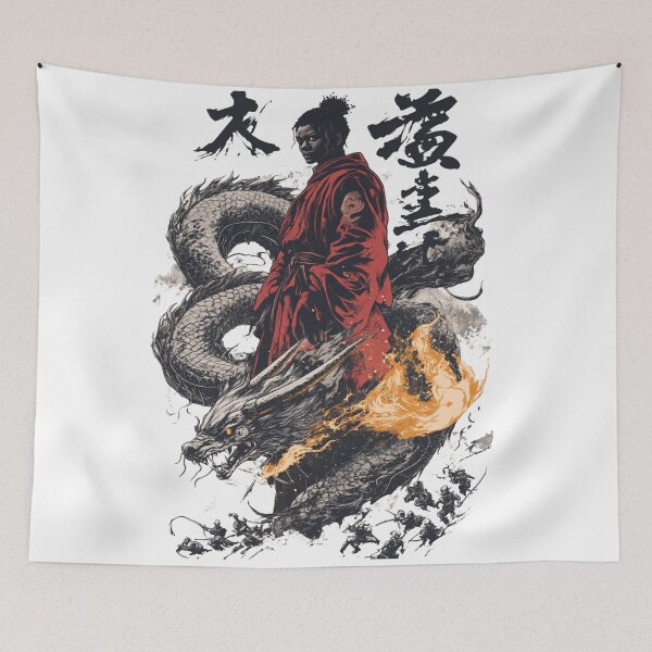Item preview, African American Witch Conjuring a Dragon of Fire 魔法の炎 designed and sold by PrintsByFrank.