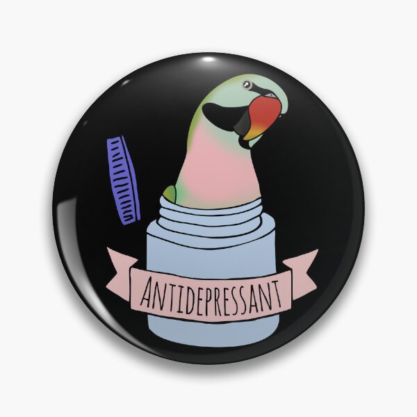 Item preview, antidepressant mustache parakeet designed and sold by FandomizedRose.
