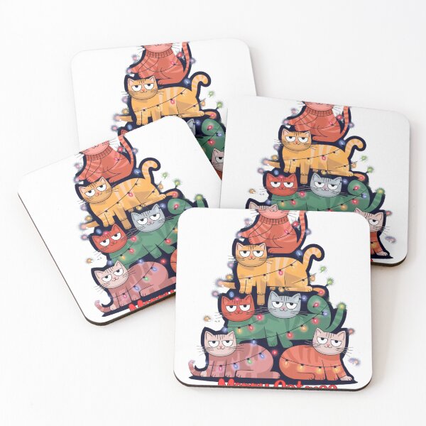 Item preview, Merry Catmas - Stacked Cat Christmas Tree designed and sold by Bohospiritart.