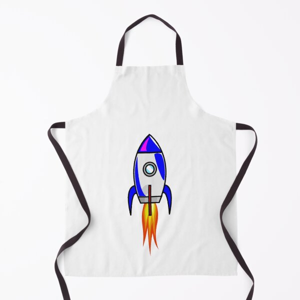 Item preview, Blue and White Rocket Ship with Flames designed and sold by gistinker.
