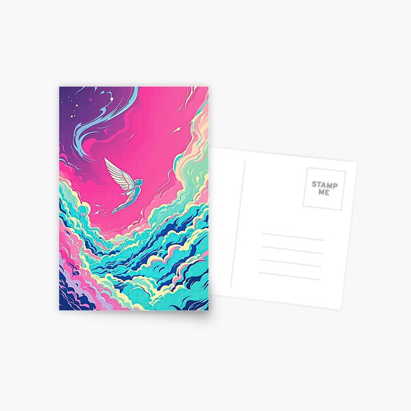 Item preview, Winged Figure Soaring Through Colorful Sky designed and sold by artwaves.