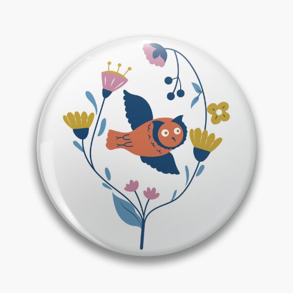 Item preview, flying owl inside flowers designed and sold by saraartjem.