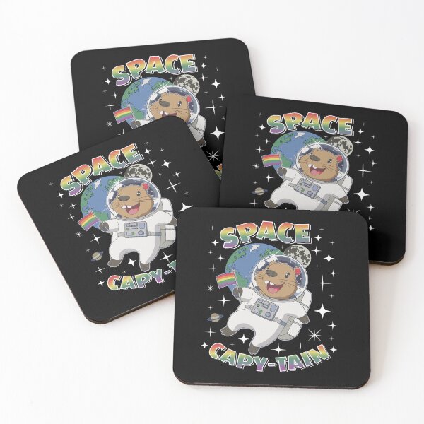 Item preview, Space Capy-tain happy capybara flies through space designed and sold by SpecialtiesShop.