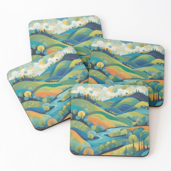 Item preview, Vibrant Hills | Serene River Flow | Nature-Inspired Art designed and sold by Epic--Art.