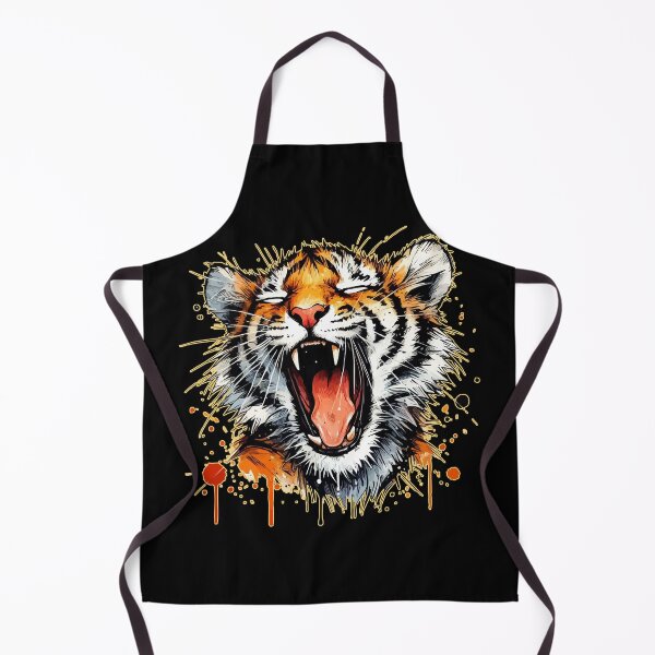 Item preview, Yawning Tiger Cute Watercolor Splash Art designed and sold by TomFrontierArt.