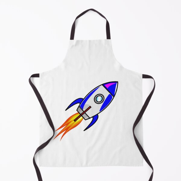 Item preview, Blue and White Rocket Ship with Flames Angled designed and sold by gistinker.
