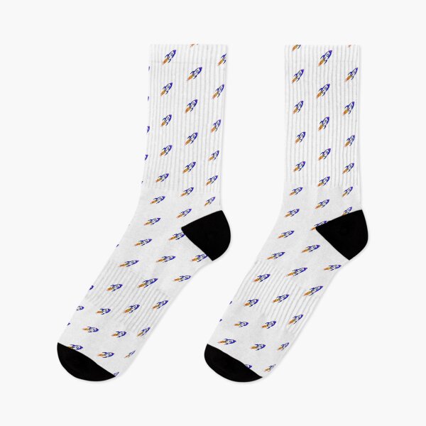Item preview, Blue and White Rocket Ship with Flames Angled designed and sold by gistinker.