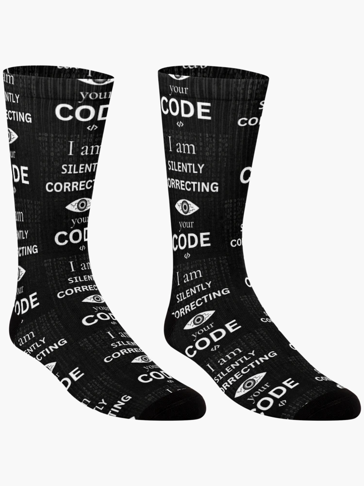 Thumbnail 3 of 5, Socks, Silently correcting your code - Funny IT Debugging Programmer Design designed and sold by aurielphoenix.