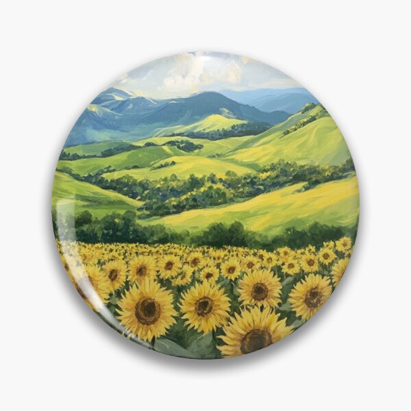 Item preview, Rolling hills full of sunflowers designed and sold by DesertSkyPress.