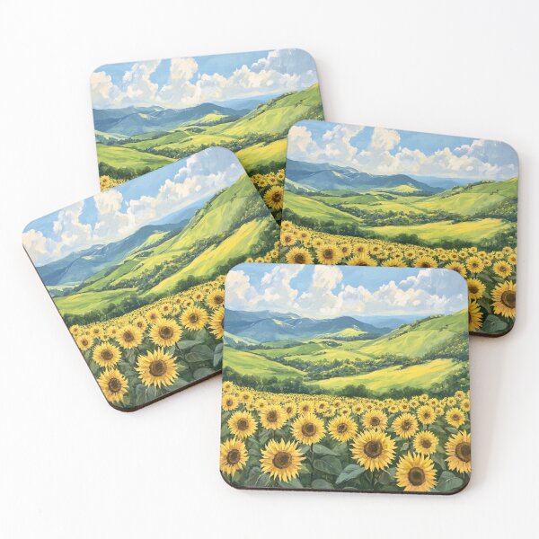 Item preview, Rolling hills full of sunflowers designed and sold by DesertSkyPress.