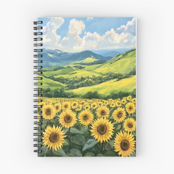 Item preview, Rolling hills full of sunflowers designed and sold by DesertSkyPress.
