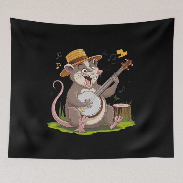 Item preview, Funny Opossum Playing Banjo designed and sold by Mateusz Majcherek.