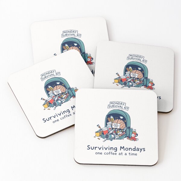 Item preview, Monday Survival Kit Surviving Mondays, One Coffee at a Time Comical Graphic  designed and sold by Kia Blaze.