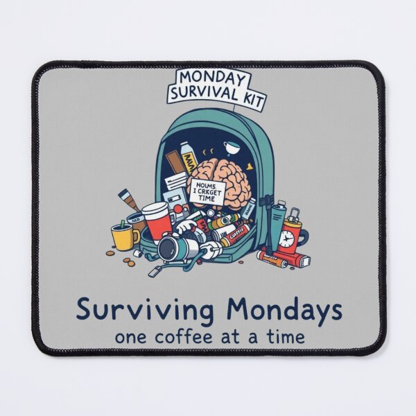 Item preview, Monday Survival Kit Surviving Mondays, One Coffee at a Time Comical Graphic designed and sold by Kia Blaze.