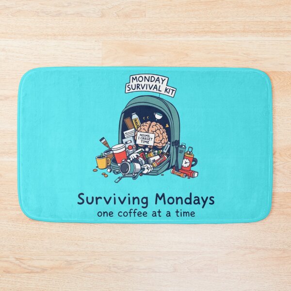 Item preview, Monday Survival Kit Surviving Mondays, One Coffee at a Time Comical Graphic  designed and sold by Kia Blaze.