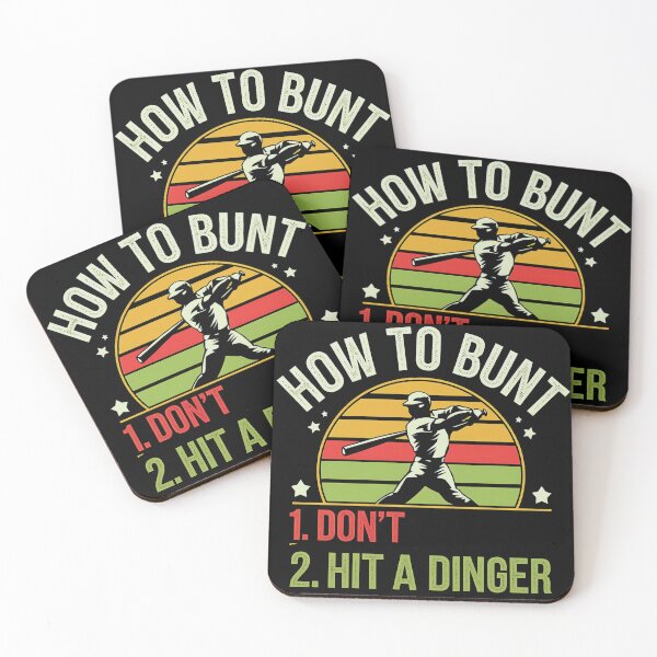 Item preview, HOW TO BUNT DON'T HIT DINGER Art Funny Baseball Gift Idea  designed and sold by luannsemmsobre.