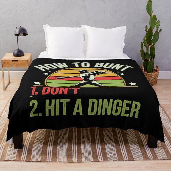 Item preview, HOW TO BUNT DON'T HIT DINGER Art Funny Baseball Gift Idea  designed and sold by luannsemmsobre.
