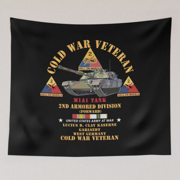 Item preview, Cold War Vet - 2nd Armored Division - Lucius D. Clay Kaserne - Garlstedt, Germany - M1A1Tank - Green Camo w COLD SVC X 300 designed and sold by Military Insignia Products.