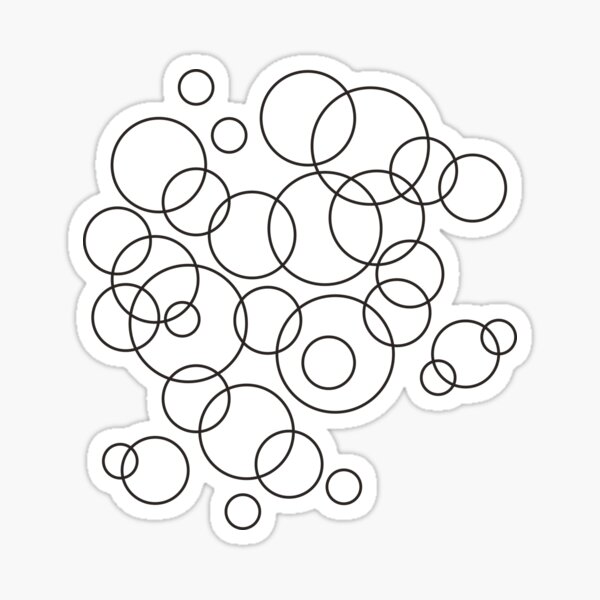 "Abstract black background with white circles" Sticker for Sale by