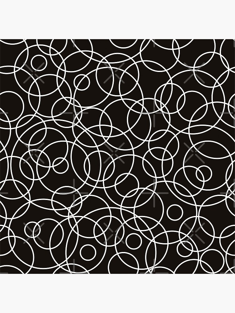 "Abstract black background with white circles" Poster for Sale by