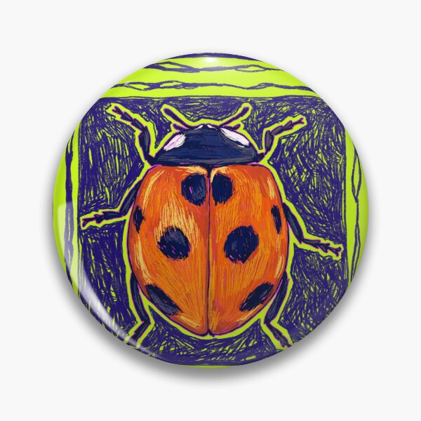Item preview, bright ladybug / chartreuse square illustration designed and sold by Dirt-flavor.