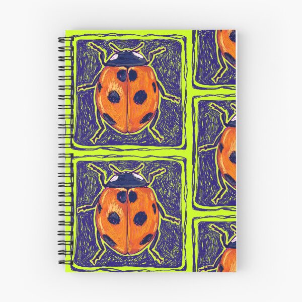 Item preview, bright ladybug / chartreuse square illustration designed and sold by Dirt-flavor.