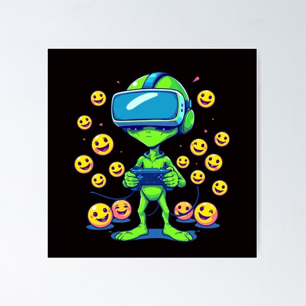Item preview, Alien Gamer UFO Virtual Reality Glasses Video Game Cartoon Adventure Funny  designed and sold by Kia Blaze.