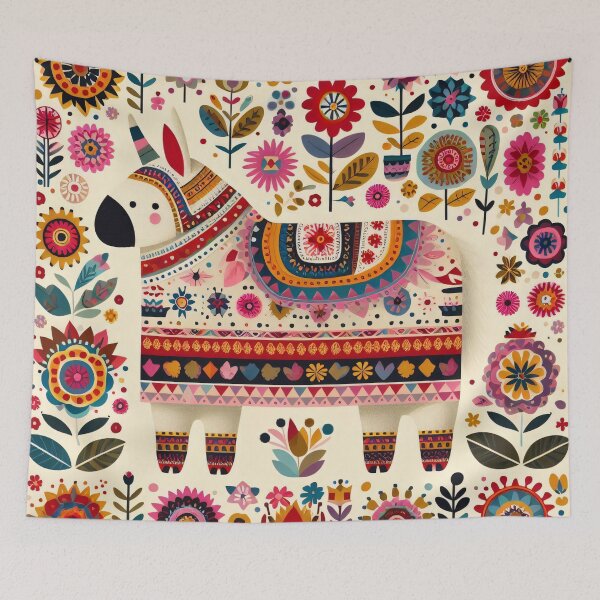 Item preview, Scandinavian Folk Art cute tiny Pretty Horse by heidiannemorris designed and sold by FOLK ART FUSION by heidiannemorris.