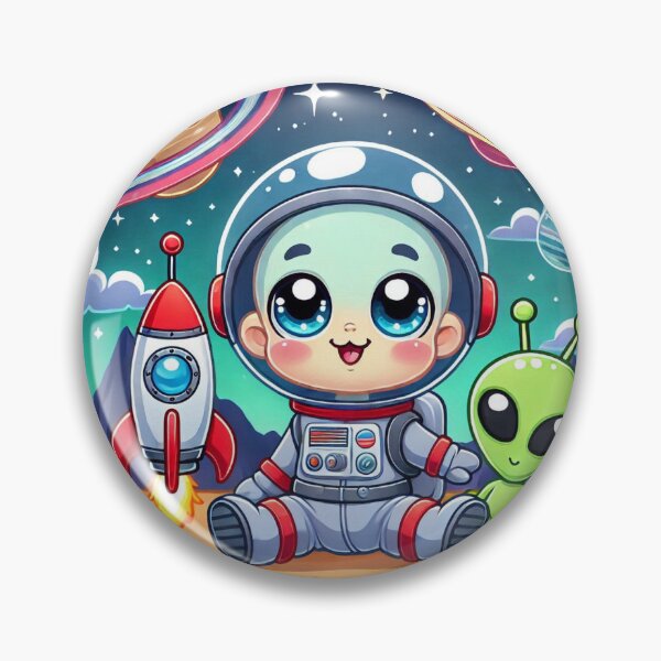 Item preview, Cute Happy Baby Astronaut with Pet Alien designed and sold by WyckedLynn.
