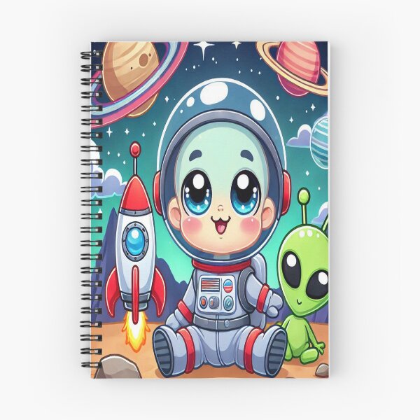 Item preview, Cute Happy Baby Astronaut with Pet Alien designed and sold by WyckedLynn.