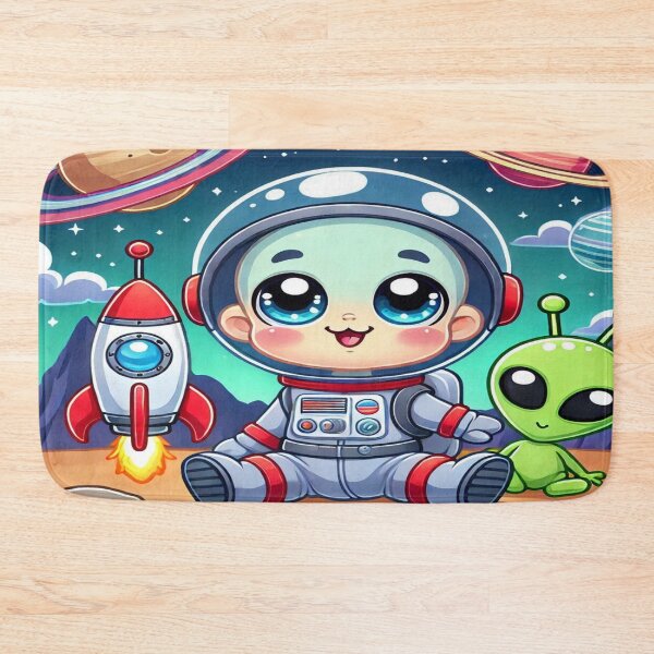 Item preview, Cute Happy Baby Astronaut with Pet Alien designed and sold by WyckedLynn.