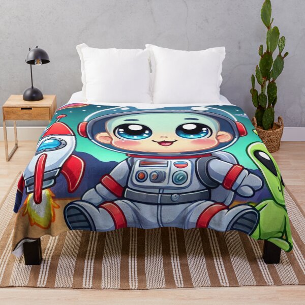 Item preview, Cute Happy Baby Astronaut with Pet Alien designed and sold by WyckedLynn.