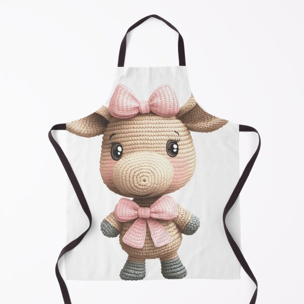 Item preview, Adorable Pink-Bowed Moose Kansai-Style Christmas Amigurumi Art designed and sold by AnnDesignStudio.