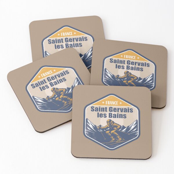 Item preview, Saint-Gervais-les-Bains France Winter Skiing Design designed and sold by CynthiaGraphics.