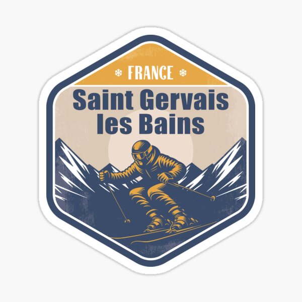 Item preview, Saint-Gervais-les-Bains France Winter Skiing Design designed and sold by CynthiaGraphics.