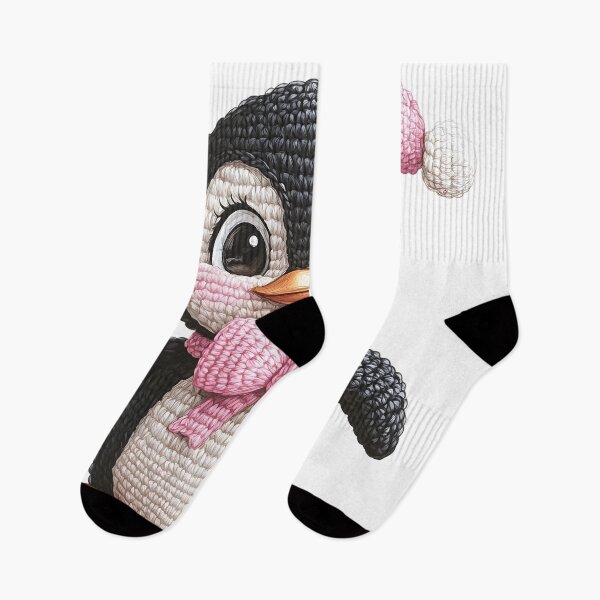 Item preview, Adorable Kawaii Baby Penguin with Pink Bow – Perfect Christmas Amigurumi-Style Digital Art designed and sold by AnnDesignStudio.