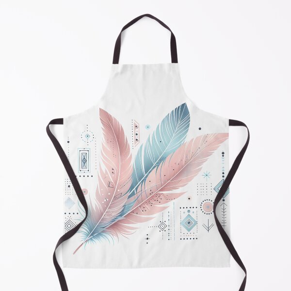 Item preview, Bohemian boho chick feather design in pastel pink and blue designed and sold by Kathleen Weinert.