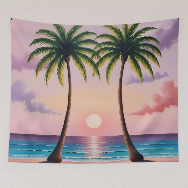 Item preview, two palm trees on the beach sand 3 designed and sold by AA-designstore.
