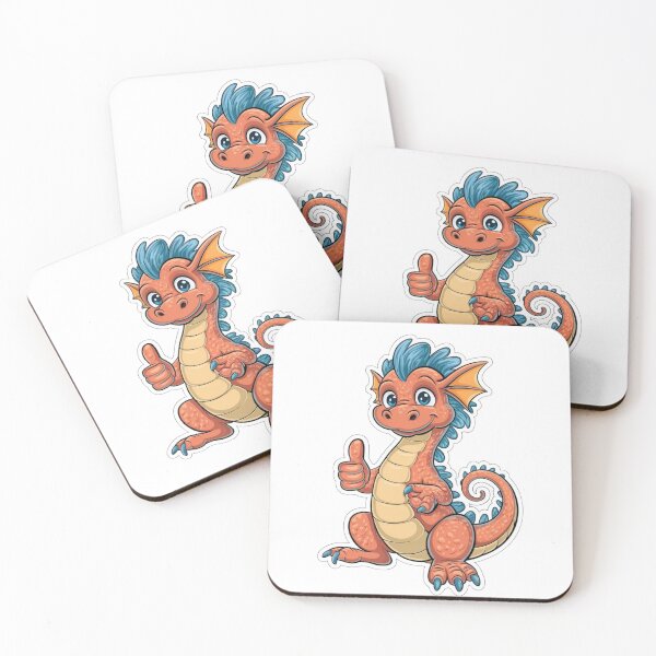 Item preview, Orange Dragon Thumbs Up Art Print: Motivational Fantasy  designed and sold by Shabby Script Archive | Digital Designer .